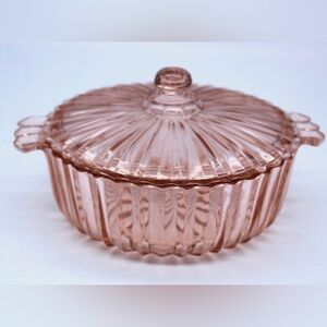 Vintage Pink Glass Candy Dish